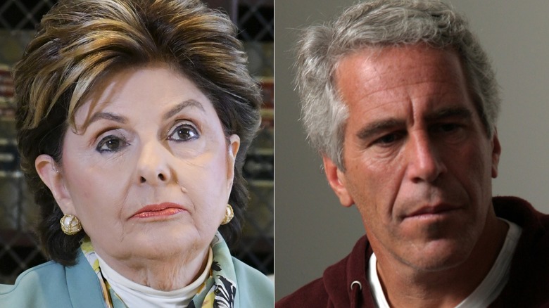 Split image of Gloria Allred and Jeffrey Epstein