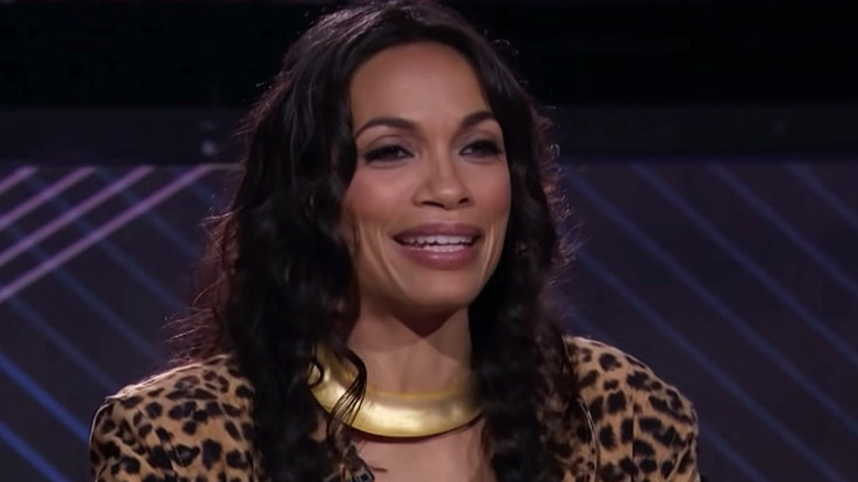 Judge Rosario Dawson looks shocked on Go-Big Show