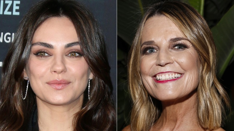 Side-by-side photos of Mila Kunis and Savannah Guthrie