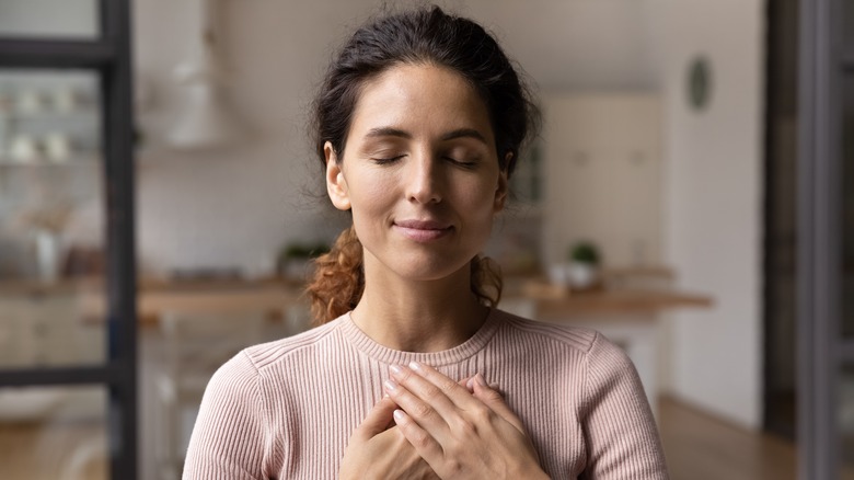 Woman experiencing eustress