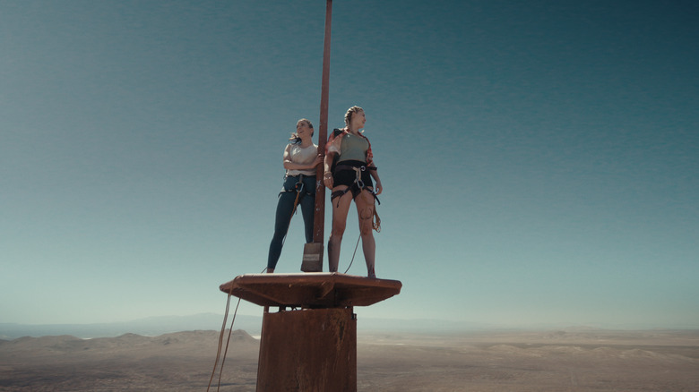 Virginia Gardner (Left, "Hunter") and Grace Caroline Currey (Right, "Becky") in FALL