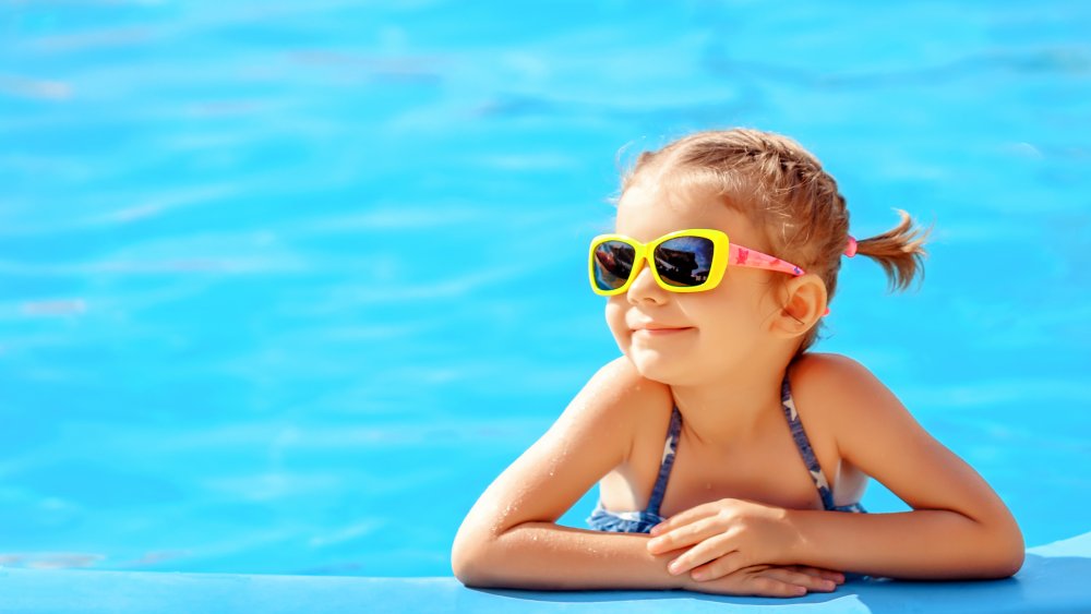 little girl in pool