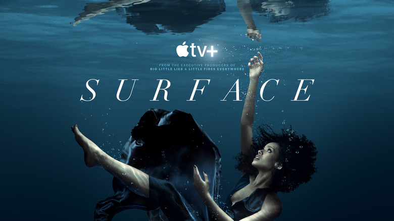 Promo poster for "Surface" showing Gugu Mbatha-Raw underwater with the show details over the image