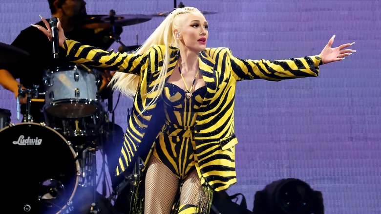 Gwen Stefani performing onstage