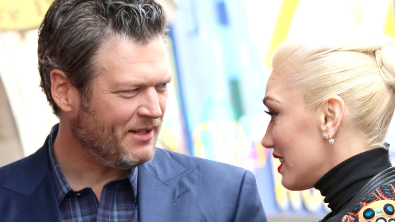 Stefani and Shelton at the Adam Levine Hollywood Walk of Fame Ceremony in 2017