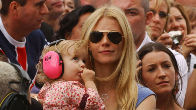 Gwyneth Paltrow and Apple Martin at a concert. 