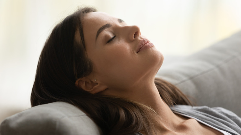 a woman resting