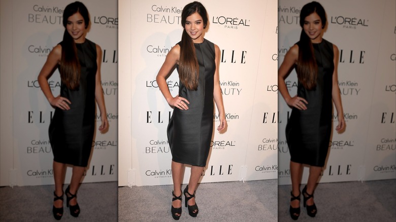 Hailee Steinfeld posing at Elle's 17th Annual Women in Hollywood Tribute in 2010