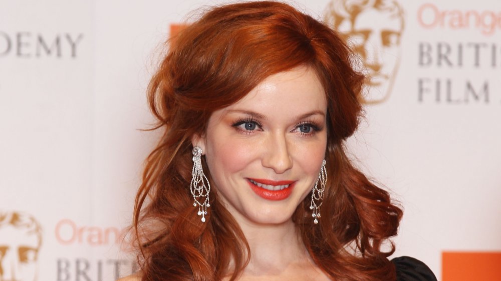 Christina Hendricks showing off a 2020 hair color