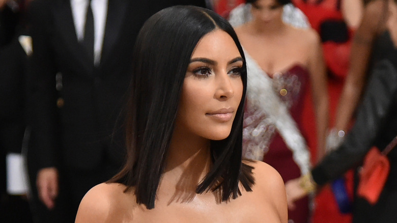 Kim Kardashian showing off a hair trend at the Met Gala 2017