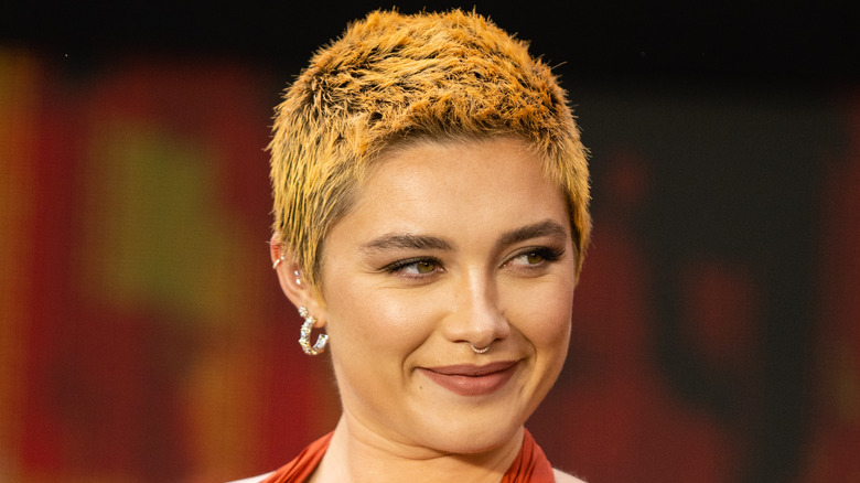 Florence Pugh with a buzzcut