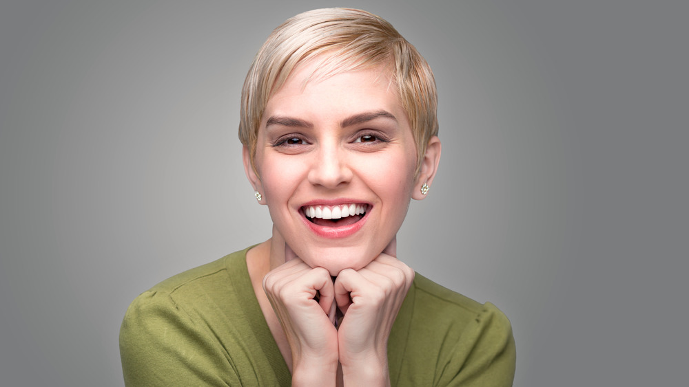 A woman with a pixie cut