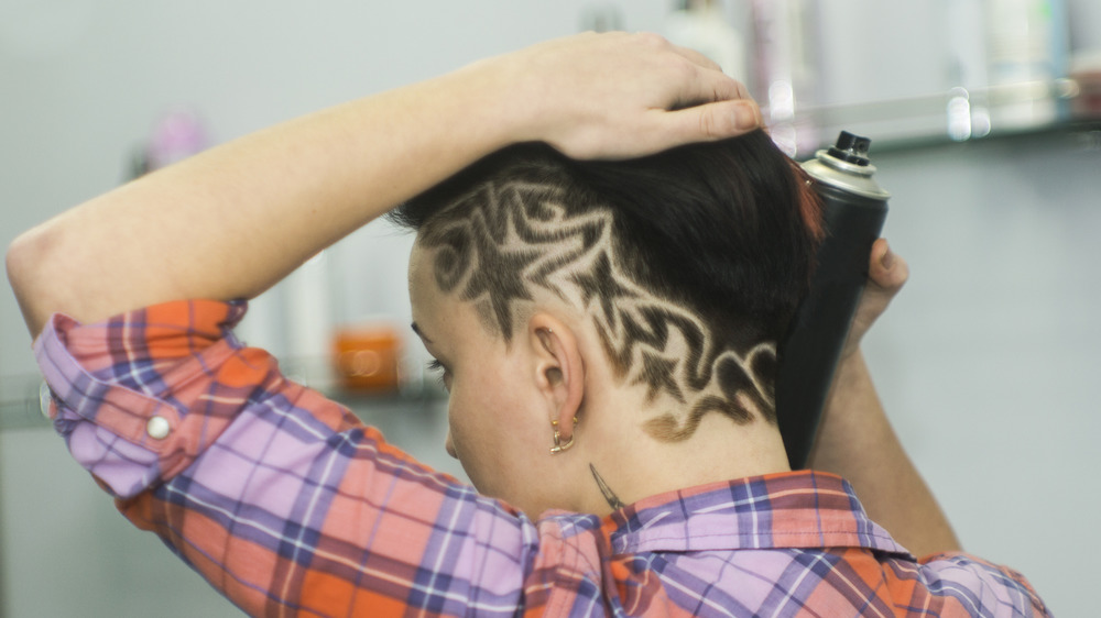 A woman with an edgy haircut