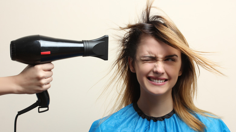 woman hairdryer