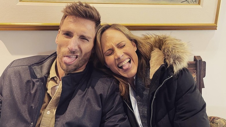 Andrew Walker and Nikki DeLoach making silly faces