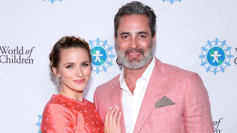 Shantel VanSanten and Victor Webster smiling