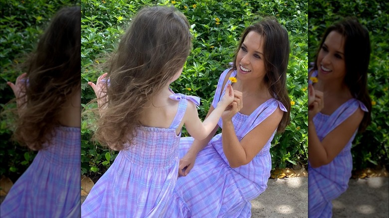 Lacey Chabert and her daughter wearing matching dresses