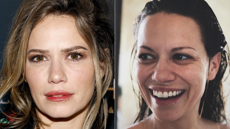 Split image of Bethany Joy Lenz at an event and in a selfie