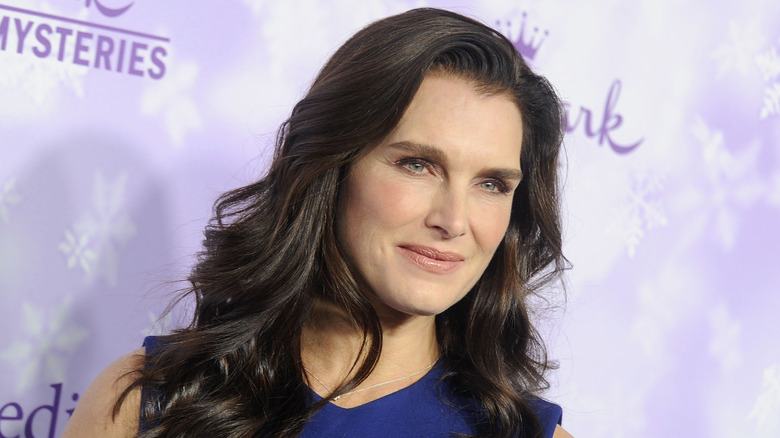 Brooke Shields smiles at an event for Hallmark