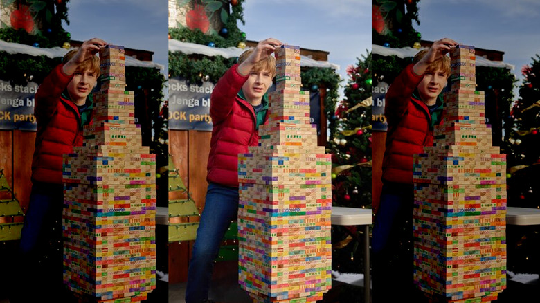 Hallmark's Charlie building a record-breaking Jenga stack