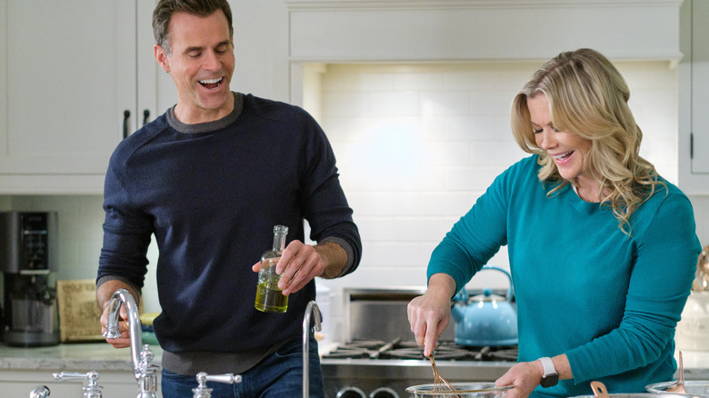 Alison Sweeney and Cameron Mathison in Carrot Cake Murder