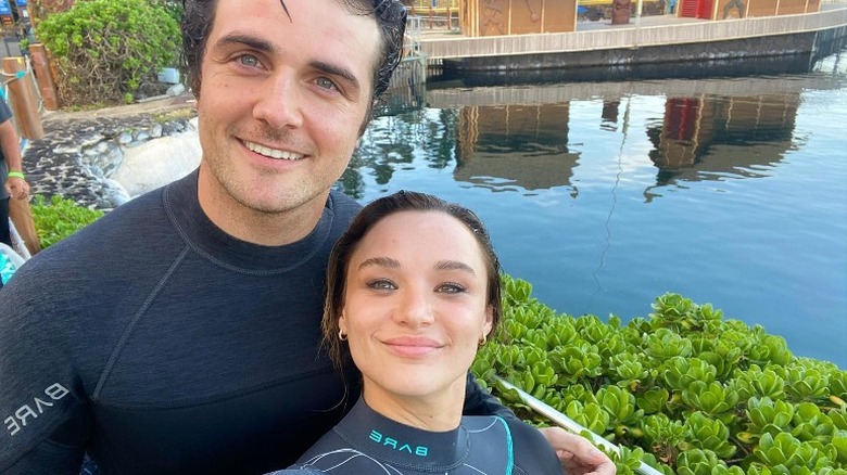 Beau Mirchoff and Hunter King on set of "Hidden Gems"