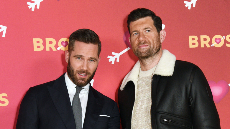 Luke MacFarlane and Billy Eichner posing