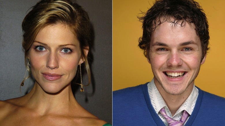 Split image of Tricia Helfer and Paul Campbell in their early careers