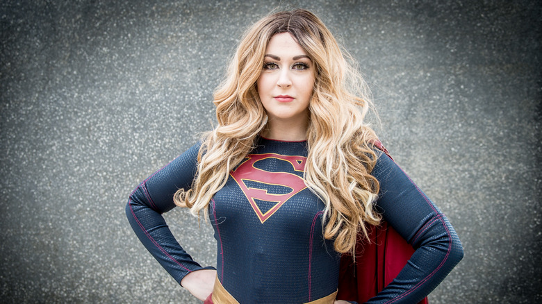  A cosplayer in character as Supergirl