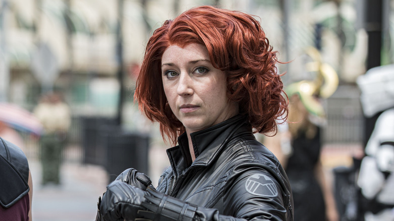 Woman dressed as Natasha Romanoff