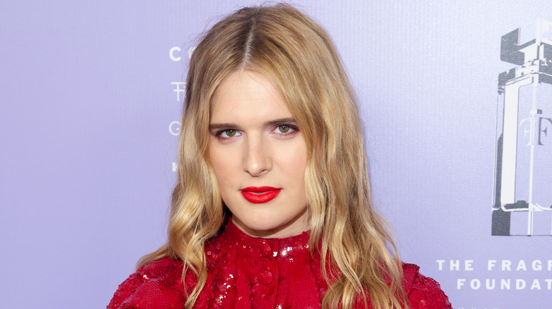 Hari Nef red dress