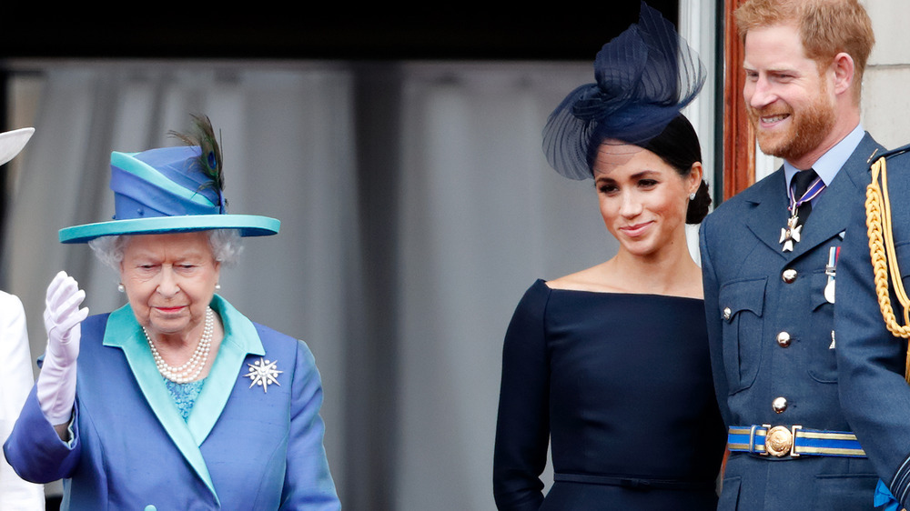 Queen Elizabeth with the Sussexes