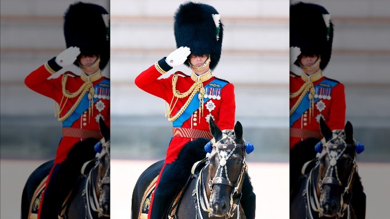 Prince William Colonel Welsh Guards uniform saluting