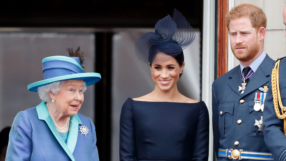 Queen Elizabeth, Meghan, and Harry