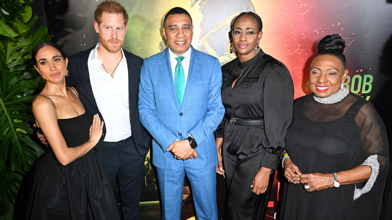 Prince Harry and Meghan Markle with Jamaican leaders