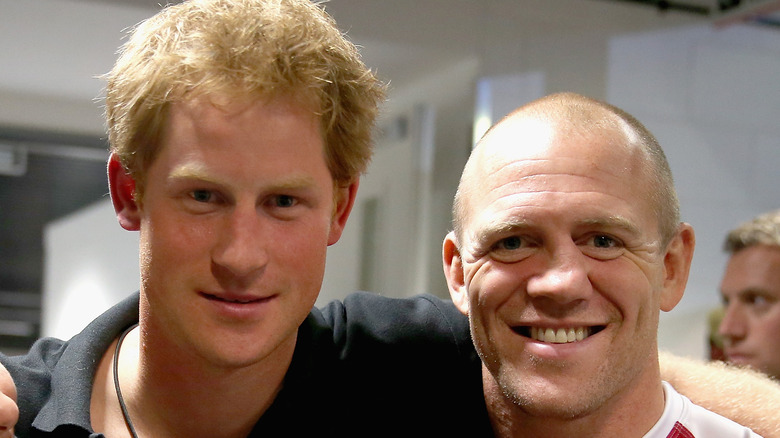 Prince Harry with  Mike Tindall