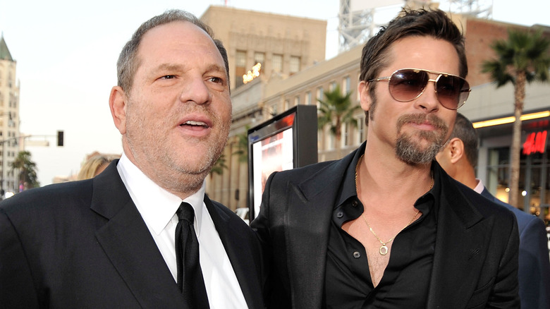 Harvey Weinstein and Brad Pitt at premiere