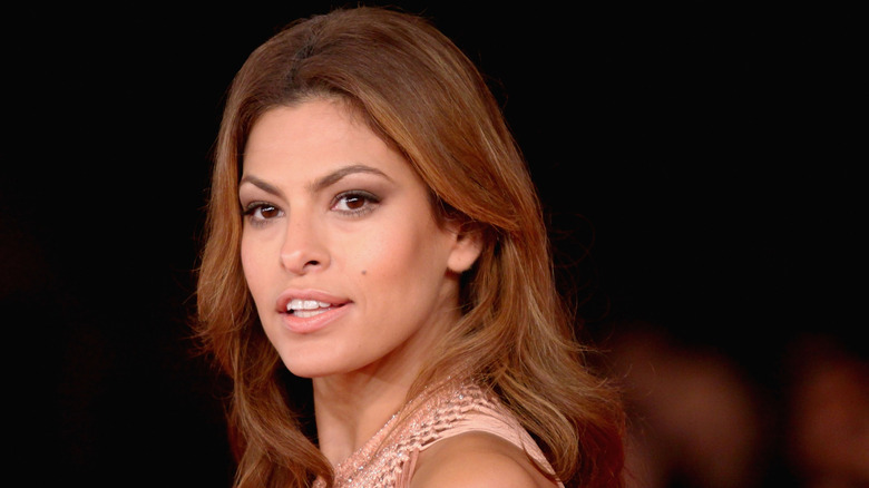 Eva Mendes looks off into the distance