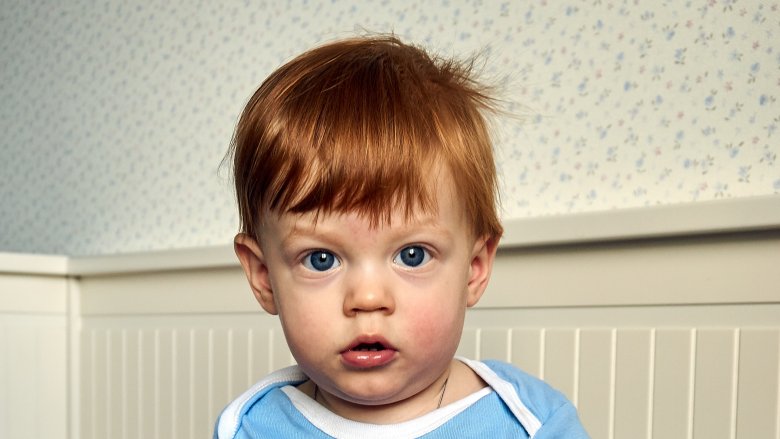 red haired Scottish toddler