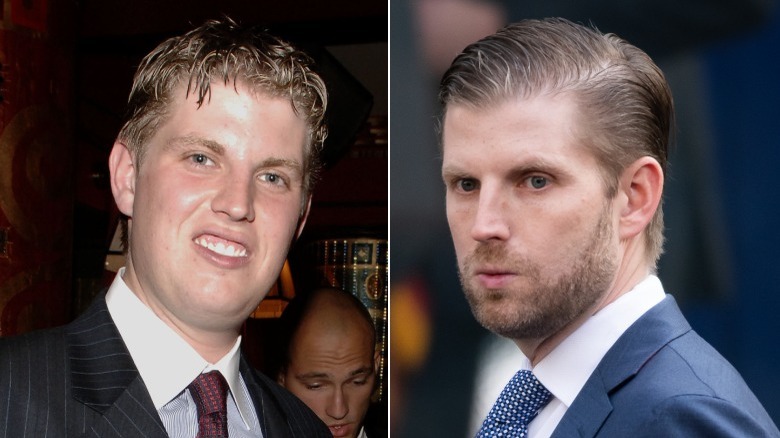 Split image with young Eric Trump and older Eric Trump