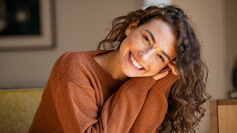 Woman experiencing joy