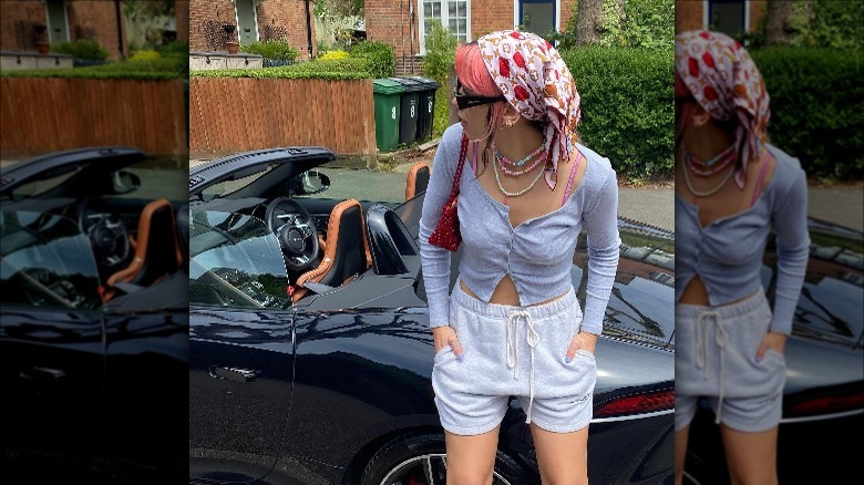 Dua Lipa wearing headscarf