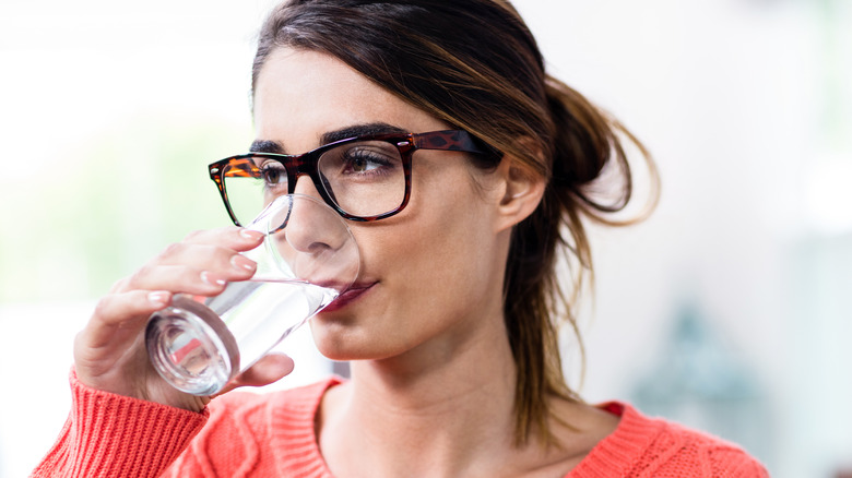 Woman drinking water