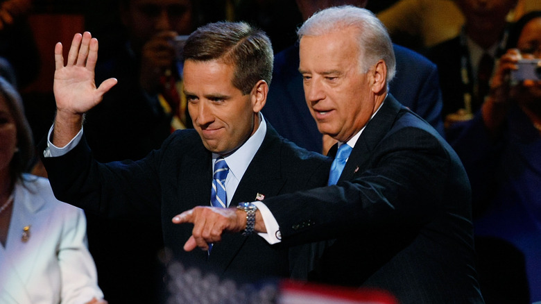 Beau and Joe Biden standing together