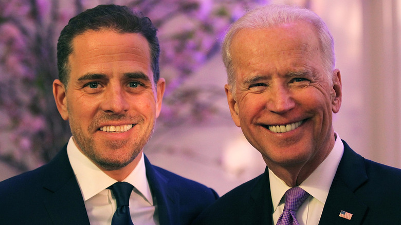 Hunter and Joe Biden standing together