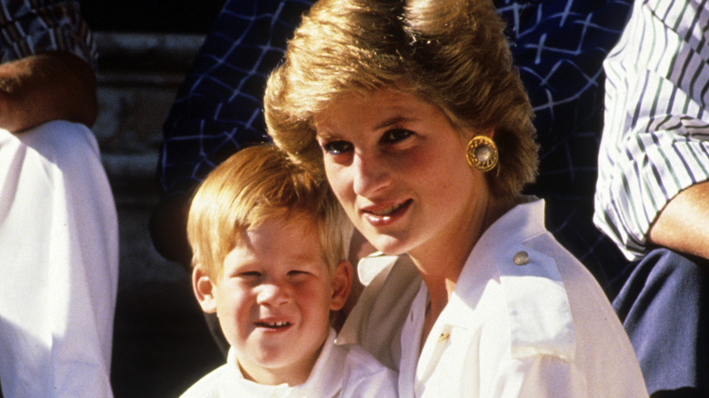 Princess Diana with toddler Prince Harry