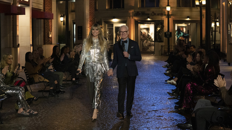 Tim Gunn and Heidi Klum walking the runway