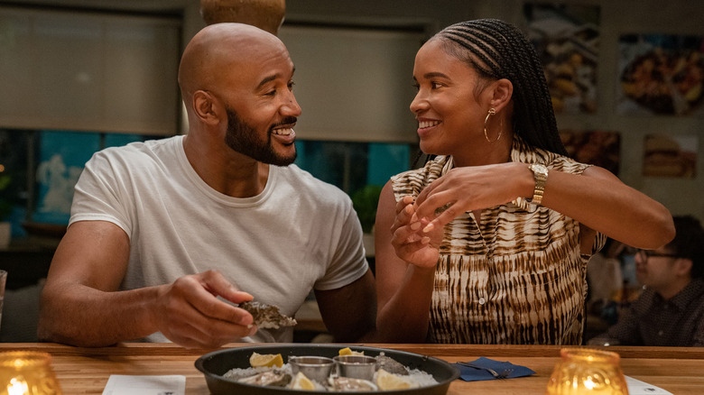 Henry Simmons and Joy Bryant smiling in Cherish the Day