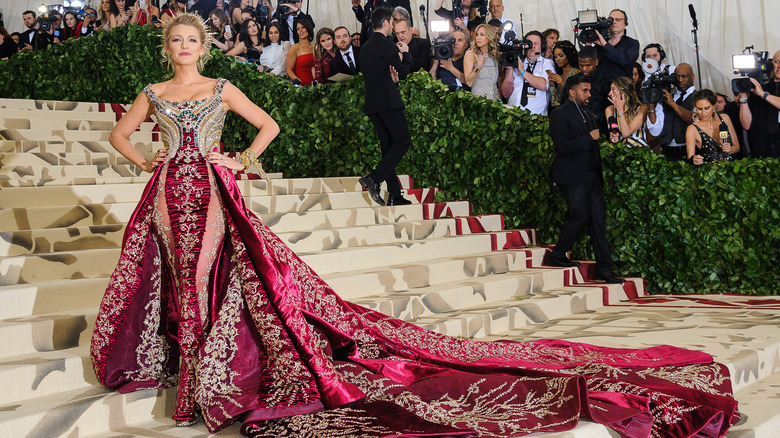 Blake Lively posing Met Gala