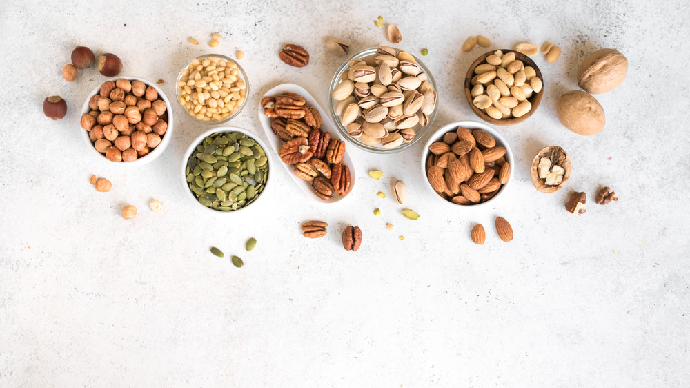 A spread of several types of nuts